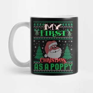 Funny Family My 1st Christmas As A Poppy Ugly Xmas Mug